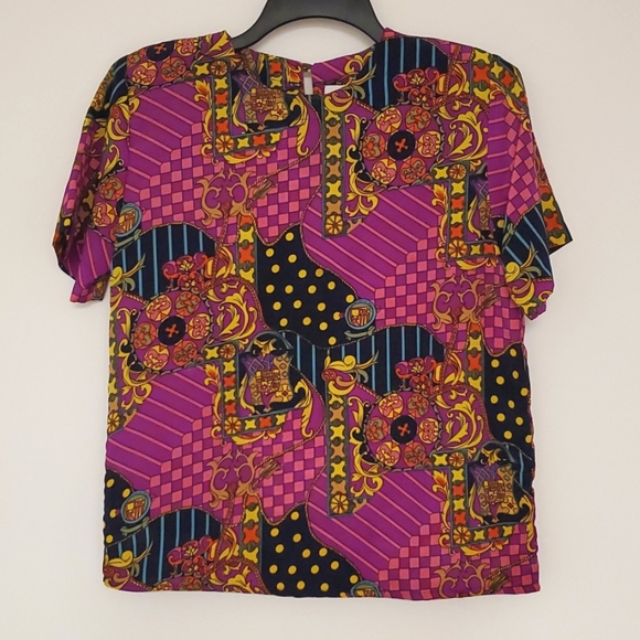 SaraStephen Multicolor graphic print dots checks tassels curliques Sm - Picture 1 of 6